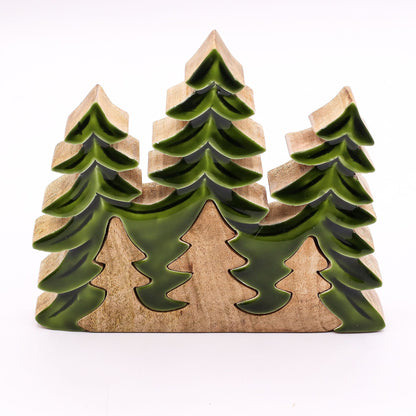 3 Alberi 3D - Decorazione in legno 20x23cm