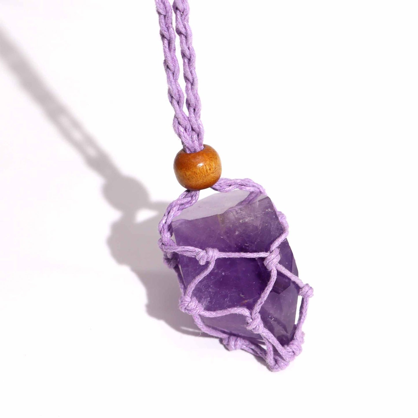 Collana con pietre preziose di cristallo, cordino da 45 cm/18 pollici - Viola