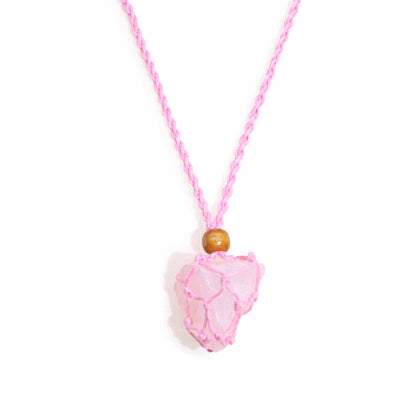 Collana con pietre preziose di cristallo, cordino da 45 cm/18 pollici - Rosa