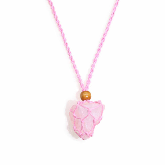Collana con pietre preziose di cristallo, cordino da 45 cm/18 pollici - Rosa