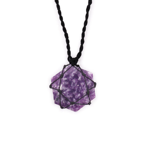 Ciondolo – esagono in lepidolite