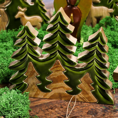 3 Alberi 3D - Decorazione in legno 20x23cm