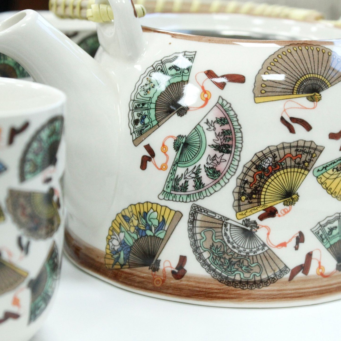 Set da tisana – ventagli cinesi