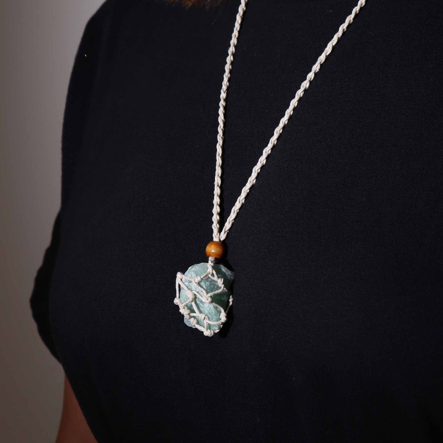 Collana con pietre preziose di cristallo, cordino da 45 cm/18 pollici - Naturale