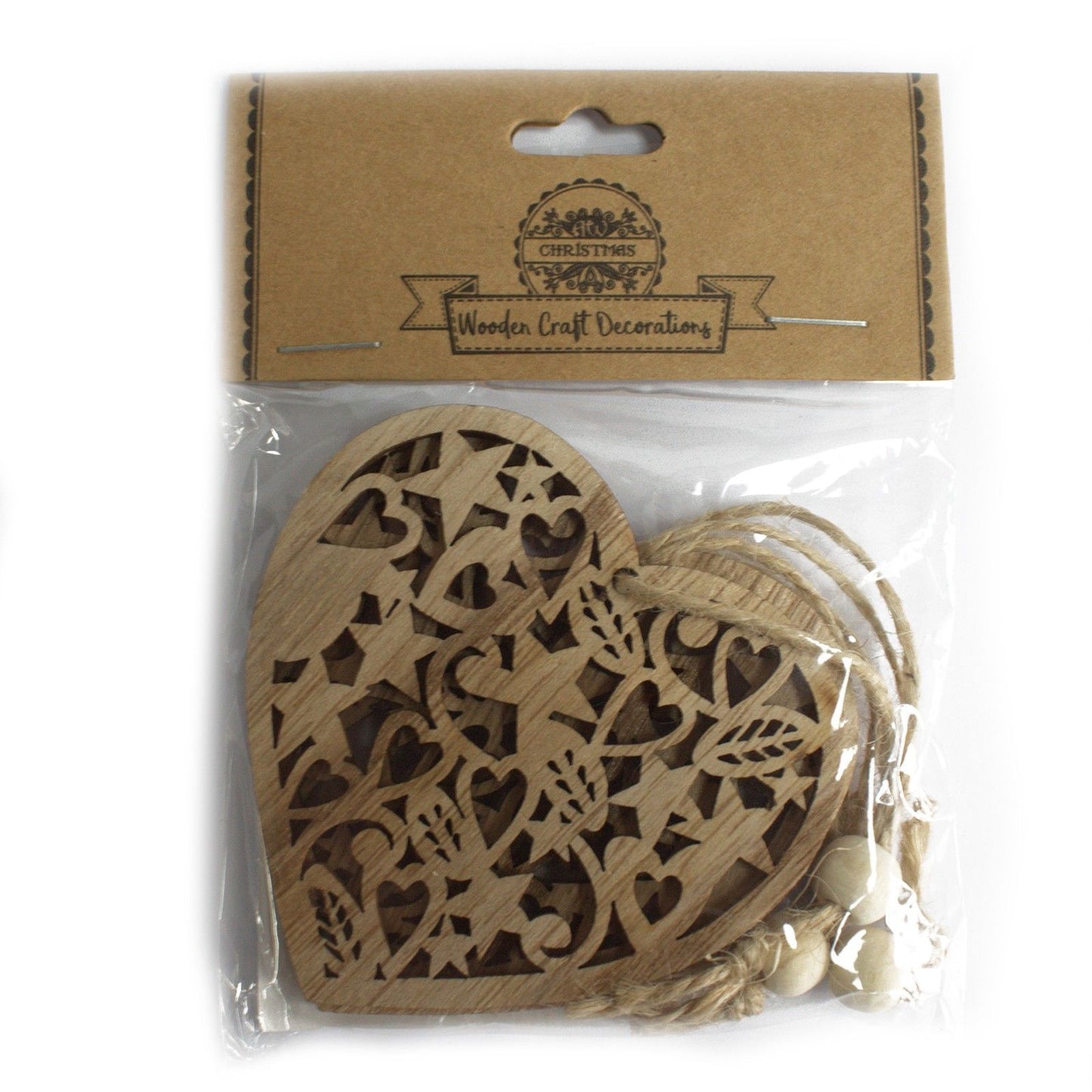 Confezione da 2 decorazioni natalizie in legno – Regalo di Babbo Natale