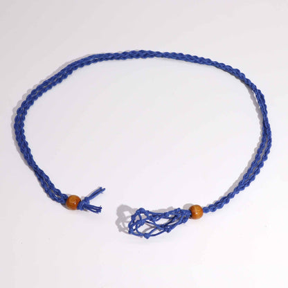 Collana con pietre preziose di cristallo, cordino da 45 cm/18 pollici - Blu navy