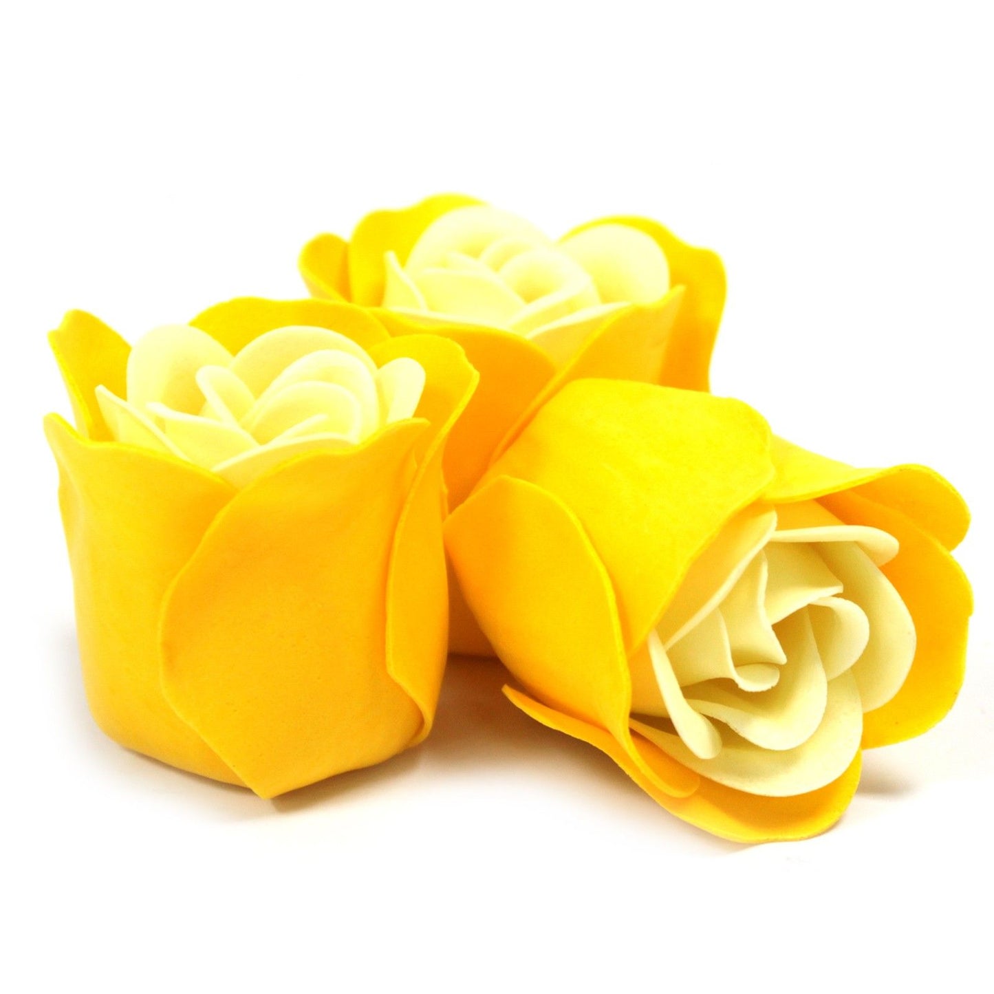 Set di 3 scatole a forma di cuore con fiori di sapone - Rose primaverili