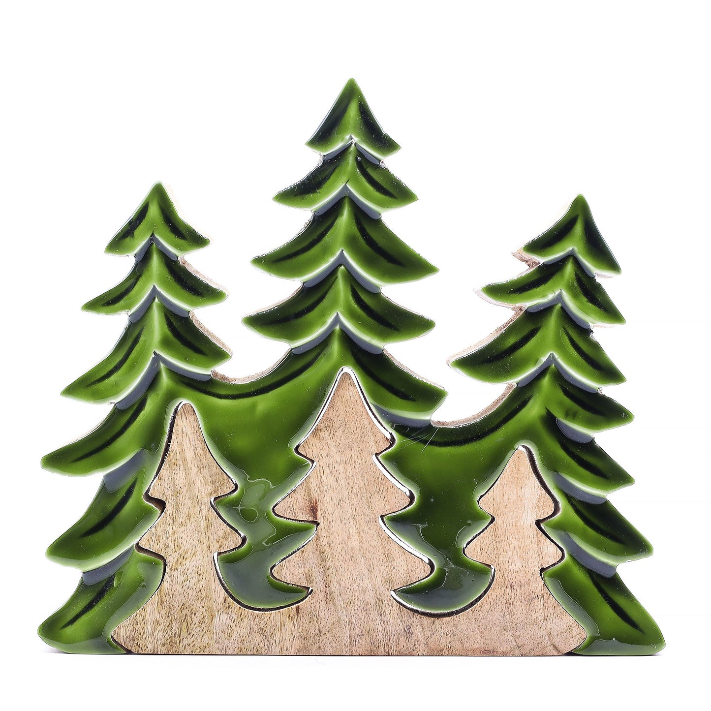 3 Alberi 3D - Decorazione in legno 20x23cm