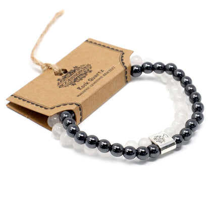 Bracciale magnetico con pietre preziose – cristallo di rocca