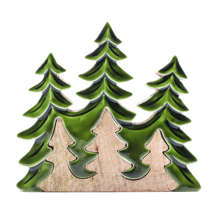 3 Alberi 3D - Decorazione in legno 20x23cm
