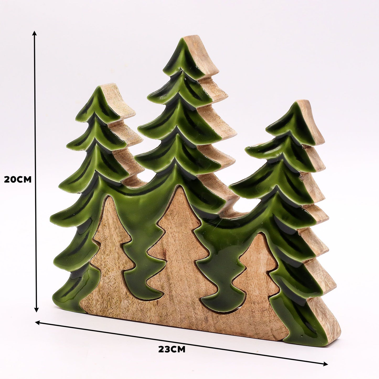 3 Alberi 3D - Decorazione in legno 20x23cm