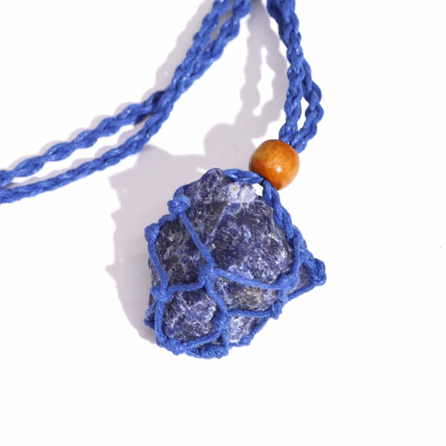 Collana con pietre preziose di cristallo, cordino da 45 cm/18 pollici - Blu navy