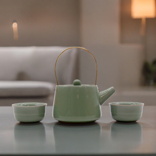 Set teiera Herbal Jade - teiera e due tazze