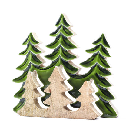 3 Alberi 3D - Decorazione in legno 20x23cm