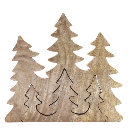 3 Alberi 3D - Decorazione in legno 20x23cm