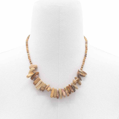 Collana con pietra allungata – Pietra mappa (turchese africano)