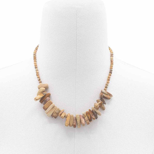 Collana con pietra allungata – Pietra mappa (turchese africano)