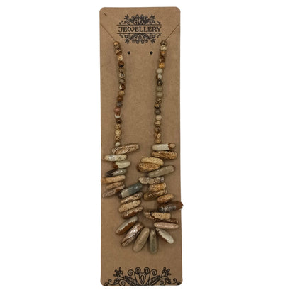Collana con pietra allungata – Pietra mappa (turchese africano)