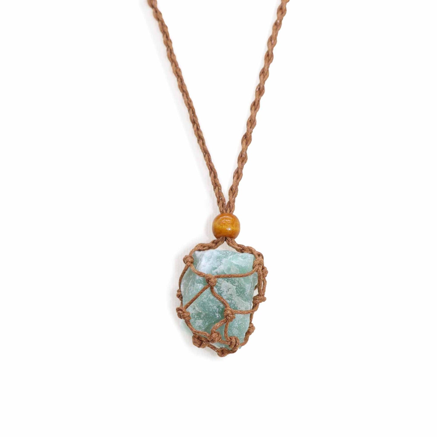 Collana con pietre preziose di cristallo, cordino da 45 cm/18 pollici - Marrone