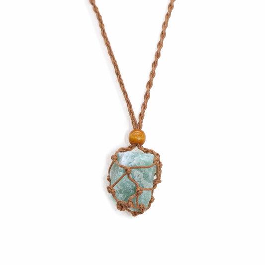 Collana con pietre preziose di cristallo, cordino da 45 cm/18 pollici - Marrone