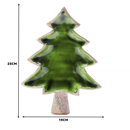 Ciotola smaltata a forma di albero 25x19cm