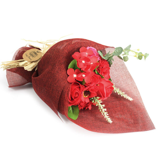 Bouquet di fiori di sapone in piedi - Rosso