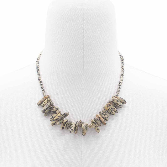 Collana con pietra allungata – diaspro dalmata