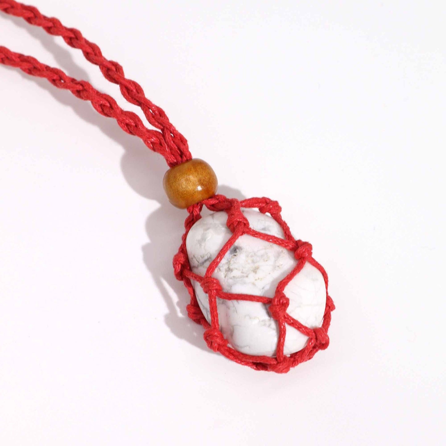 Collana con pietre preziose di cristallo, cordino da 45 cm/18 pollici - Rosso