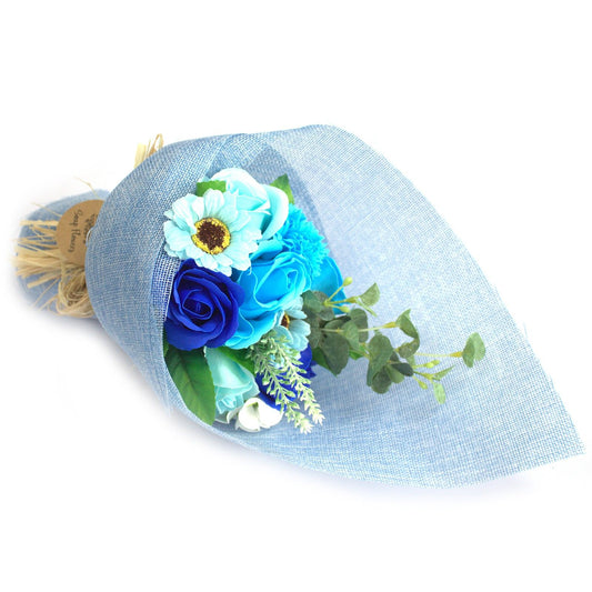 Bouquet di fiori di sapone in piedi - Blu