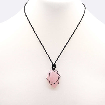 Ciondolo – goccia di quarzo rosa