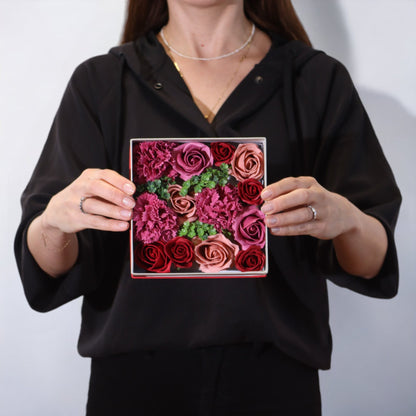 Scatola quadrata - Rose vintage