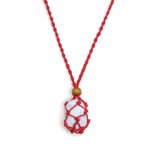 Collana con pietre preziose di cristallo, cordino da 45 cm/18 pollici - Rosso