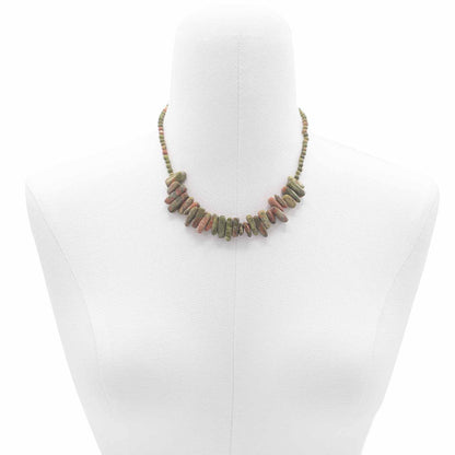 Collana con pietra allungata – agata muschiata