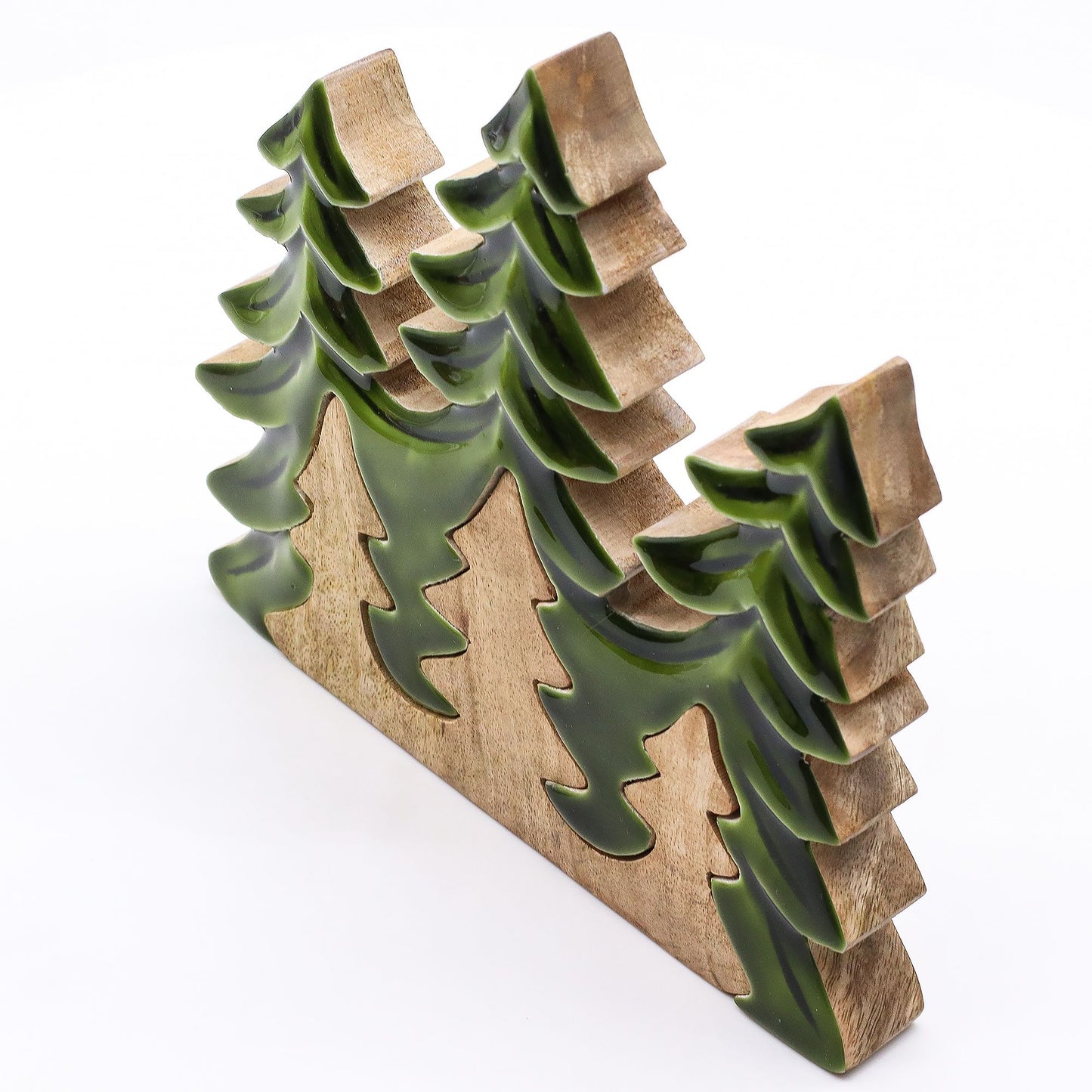 3 Alberi 3D - Decorazione in legno 20x23cm