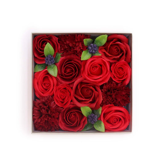 Scatola quadrata - Rose rosse classiche