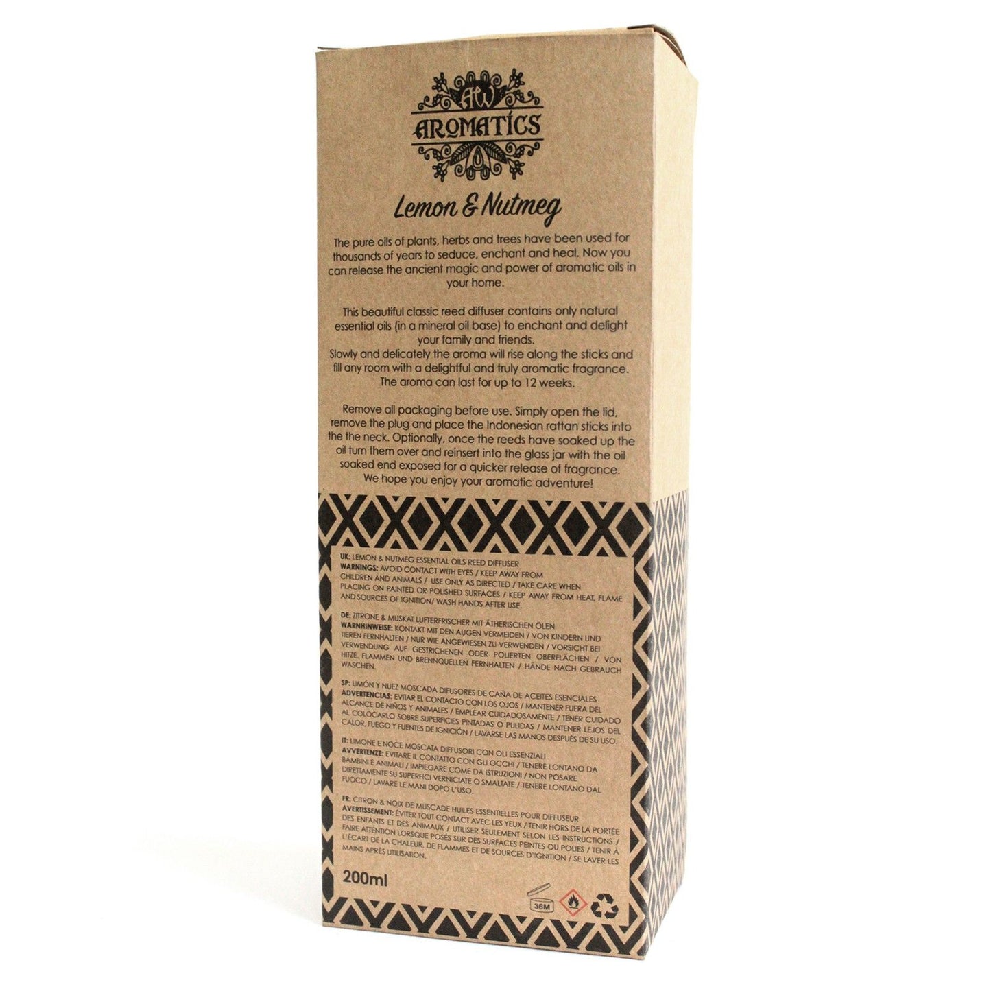 Diffusore di aromi con oli essenziali Limone e Noce Moscata 200 ml