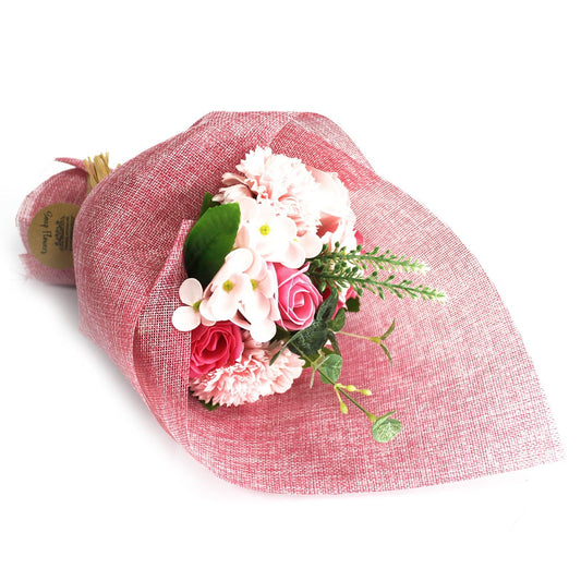 Bouquet di fiori di sapone in piedi - Rosa